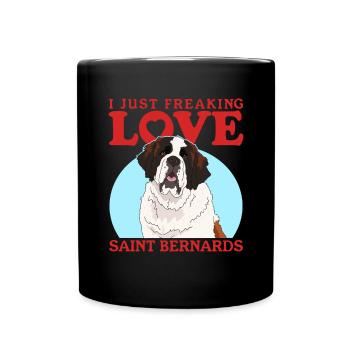 Bernhardiner Hunde St. Bernhardshund Geschenk - Tasse einfarbig - Schwarz - Vorne