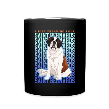 Bernhardiner Hund St. Bernhardshund Geschenk - Tasse einfarbig - Schwarz - Vorne