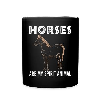 Pferde als mein Spirit Animal - Tasse einfarbig - Schwarz - Vorne