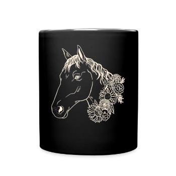 Flowers & Horses - Natural Beauty - Full Colour Mug - black - Front