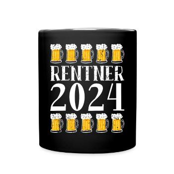 Rentner 2024 Ruhestand Bier Rente - Tasse einfarbig - Schwarz - Vorne