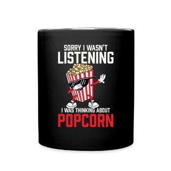 Soirée cinéma drôle n’écoutait pas je pensais - Mug uni - noir - Devant