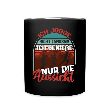 Joggen Ausdauersport Läufer - Tasse einfarbig - Schwarz - Vorne