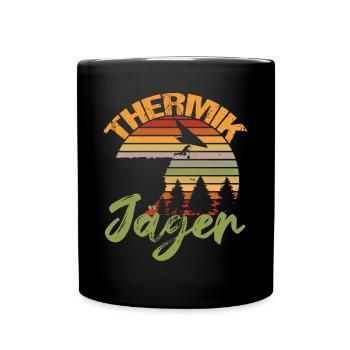 Drachenflieger Pilot Thermik-Jäger - Tasse einfarbig - Schwarz - Vorne