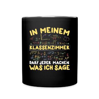 Lehrer Lehrerin Schule Klassenzimmer - Tasse einfarbig - Schwarz - Vorne