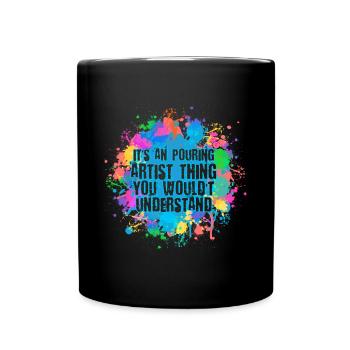 Peintre Toile Peinture fluide Peinture d’art - Mug uni - noir - Devant