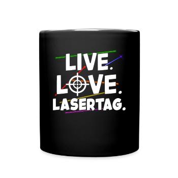 Laser Tag Spieler - Tasse einfarbig - Schwarz - Vorne
