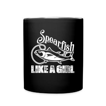 Spearfishing Spearfish Like A Girl - Full Colour Mug - black - Front