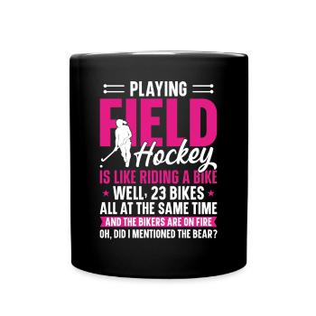Field Hockey Playing Field Hockey - Tasse einfarbig - Schwarz - Vorne