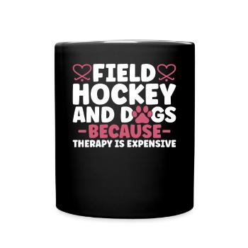 Hockey sur gazon Chien Hockey sur gazon et - Mug uni - noir - Devant