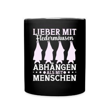 Fledermaus Fledermäuse Fledermausliebhaber - Tasse einfarbig - Schwarz - Vorne