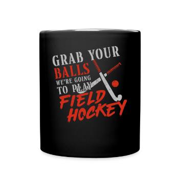 Jeu de mots de hockey sur gazon Adult Humor Grab - Mug uni - noir - Devant