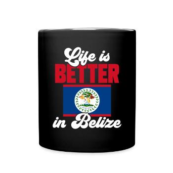 Belize Flagge Belizer - Tasse einfarbig - Schwarz - Vorne