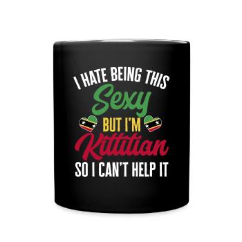 Flag of Saint Kitts and Nevis - Full Colour Mug - black - Front