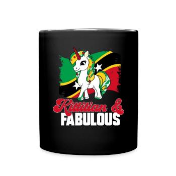 St. Kitts und Nevis Flagge - Tasse einfarbig - Schwarz - Vorne