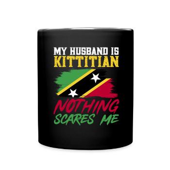 St. Kitts und Nevis Flagge - Tasse einfarbig - Schwarz - Vorne