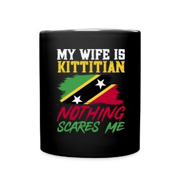 St. Kitts und Nevis Flagge - Tasse einfarbig - Schwarz - Vorne
