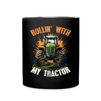 Rollin' With My Tractor Agriculture - Full Colour Mug - black - Front