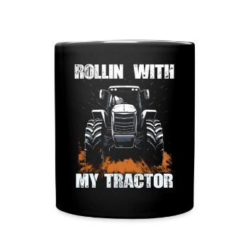 Rollin' With My Tractor Agriculture - Full Colour Mug - black - Front