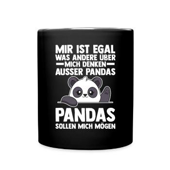 Pandabär Panda - Tasse einfarbig - Schwarz - Vorne