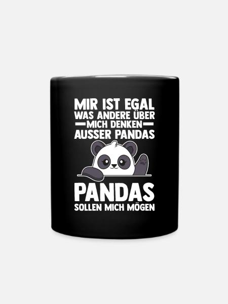 Pandabär Panda - Tasse einfarbig - Schwarz