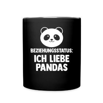 Pandabär Panda - Tasse einfarbig - Schwarz - Vorne