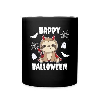 Sloth Happy Halloween Cute Devil Witches Costume - Full Colour Mug - black - Front