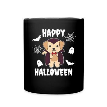 Labrador Happy Halloween Cute Vampire Costume - Full Colour Mug - black - Front