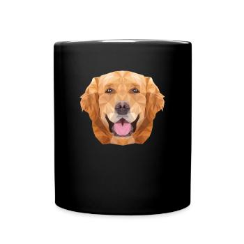Polygon Wauwau mâle ami à quatre pattes Golden Retriever - Mug uni - noir - Devant