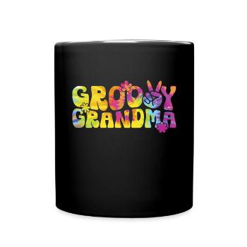 Groovy Mutter Passende Familie Am 1. Geburtstag - Tasse einfarbig - Schwarz - Vorne
