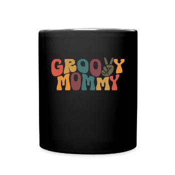 Groovy Mutter Passende Familie Am 1. Geburtstag - Tasse einfarbig - Schwarz - Vorne