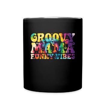 Groovy Mutter Passende Familie Am 1. Geburtstag - Tasse einfarbig - Schwarz - Vorne