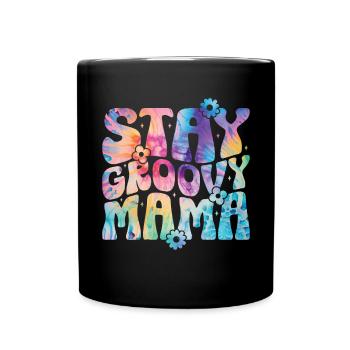 Groovy Mutter Passende Familie Am 1. Geburtstag - Tasse einfarbig - Schwarz - Vorne