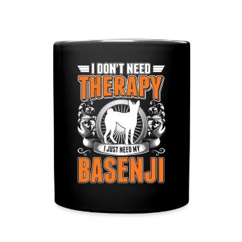 Thérapie Basenji - Mug uni - noir - Devant