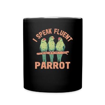 Budgie Parrot Bird Parakeet Owner - Full Colour Mug - black - Front