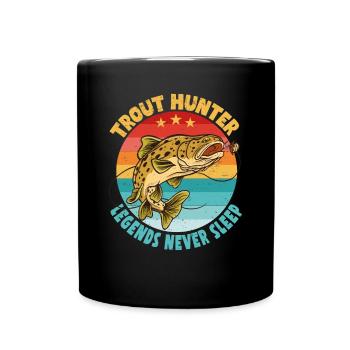 Pêche, Truite, Saumon, Pêcheur, Pêcheur, Perche - Mug uni - noir - Devant