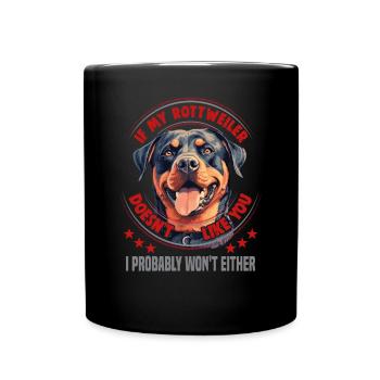 Hunde Rottweiler Hundeliebhaber - Tasse einfarbig - Schwarz - Vorne