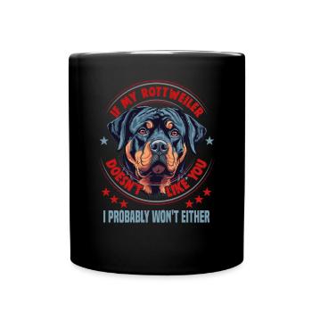 Hunde Rottweiler Hundeliebhaber - Tasse einfarbig - Schwarz - Vorne