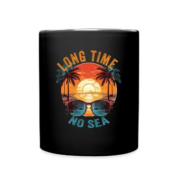 Vacances d’été au bord de la mer Longtemps pas de mer - Mug uni - noir - Devant