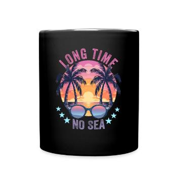 Vacances d’été au bord de la mer Longtemps pas de mer - Mug uni - noir - Devant