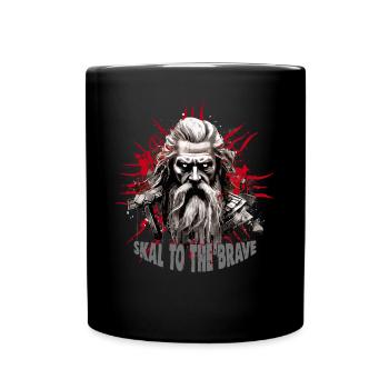 Skal to the brave Wikinger Kultur - Tasse einfarbig - Schwarz - Vorne