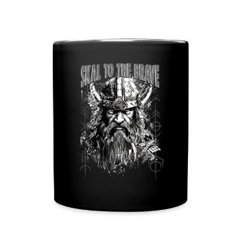 Skal to the brave Wikinger Kultur - Tasse einfarbig - Schwarz - Vorne