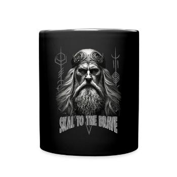 Skal to the brave Wikinger Kultur - Tasse einfarbig - Schwarz - Vorne
