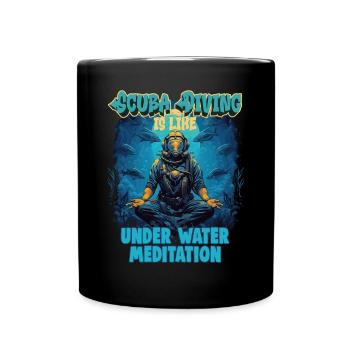 Scuba diver, instructor and fun snorkeling - Full Colour Mug - black - Front