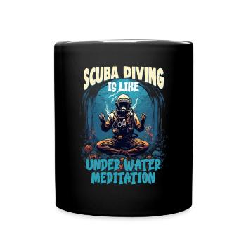 Scuba diver, instructor and fun snorkeling - Full Colour Mug - black - Front