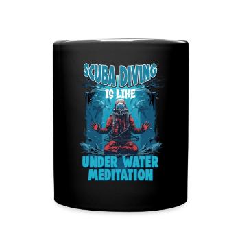 Scuba diver, instructor and fun snorkeling - Full Colour Mug - black - Front