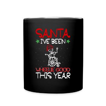 02 Santa I ve Been Wheelie Good This Year - Tasse einfarbig - Schwarz - Vorne