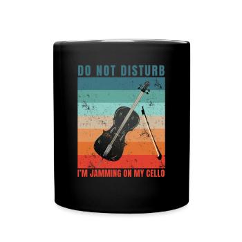 Cello Player Cellist Musician Collo Music Vintage - Full Colour Mug - black - Front