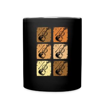 Cello Player Cellist Musician Collo Music Vintage - Full Colour Mug - black - Front