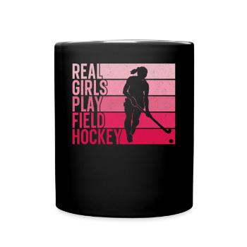 Terrain de jeu de hockey sur gazon pour filles - Mug uni - noir - Devant
